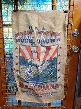 Vintage 90s? Burlap Sack Home Grown Humbolt Co Grower’s Coop Marijuana Bag USA picture
