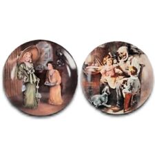 Norman Rockwell Plates Set of 2 Porcelain Collectible Claire Freedman Vintage picture