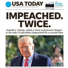 USA TODAY NEWSPAPER THURSDAY JANUARY 14, 2021 DONALD TRUMP IMPEACHED TWICE picture