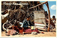 Navajo Reservation, New Mexico, Arizona, Navajo rug weaver, Postcard picture
