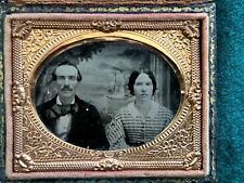 Ninth Plate Ambrotype Of A Couple In Front Of A Village Painting picture