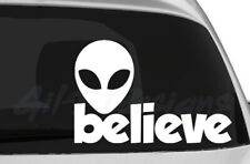 Alien Head Face Believe Vinyl Decal Sticker, UFO, Alienware, Area 51, Space picture