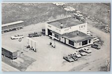 Center Point Iowa IA Postcard Gulf Stop Cafe Aerial View c1950s Vintage Antique picture