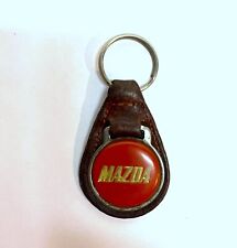 Vintage Mazda Keychain Featuring Old Logo, Leather and Metal picture