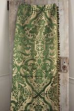 Silk Brocatelle antique French green bed curtain hanging  w/ trim brocade  picture
