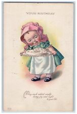 1917 Birthday Little Girl Bake A Cake Nash Rockville Connecticut CT Postcard picture