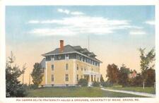 Phi Gamma Delta Fraternity House Orono, Maine University c1920s Vintage Postcard picture