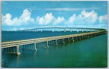 Vtg Maryland MD Chesapeake Bay Bridge Eastern Western Shores Postcard picture