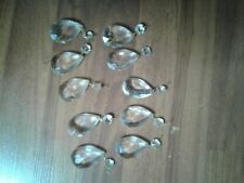 10 Teardrop Prism Pendant Crystal Glass Chandelier Lamp Replacement  2” picture