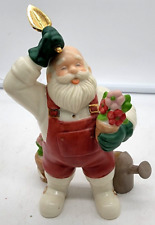 Lenox Christmas Gardening Santa Figurine with Plants Pots and Watering Can picture