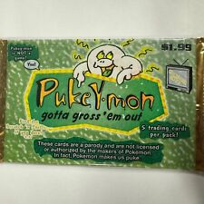 PUKEY-MON gotta gross'em out Parody Sealed 5 Trading Card Pack picture