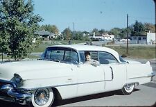 1950’s KODACROME RED SLIDE Man Showing Off His Cadillac Sedan Deville picture