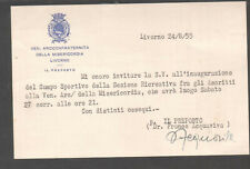 Italy 1955 invitation card Ven Arciconfraternita Della Misericordia Livorno picture