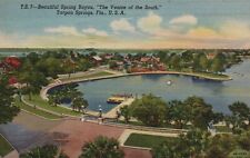 Postcard FL Tarpon Springs Spring Bayou Aerial View Posted 1948 Vintage PC J4446 picture