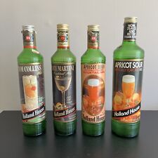 Vintage Holland House Cocktail Mixes 4 Empty Glass Bottles Bar Decor picture