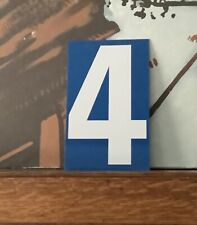 Vintage Chevron Double Sided Metal Gas Station Numbers 4 & 5 White Blue Graphic picture