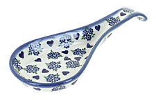 Blue Rose Polish Pottery Sweet Heart Large Spoon Rest picture