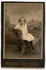 Girl with Daisy Brooch, Victorian Wicker Bench, Vintage  Photo, Buffalo NY picture