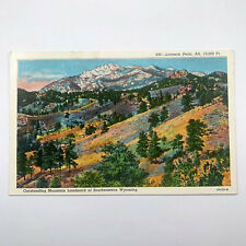 Postcard Wyoming Laramie WY Mountain Peak 1940s Linen Unposted picture