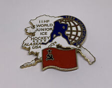 IIHF World Junior Ice Hockey Championships Alaska 1989 Soviet SSR Flag Pin (72) picture