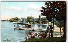 SCENIC WATER SCENE PIER CEDAR BEACH VERMONT POSTED 1912 DIVIDED BACK POSTCARD picture