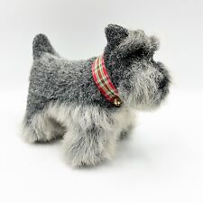 Schnauzer Dog Figurine Plush Realistic Gray Life Like Statue Handmade? 8.5