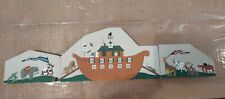 Vintage The Cats Meow Village Noah's Ark Series 3 Pieces All Signed Faline 1995 picture