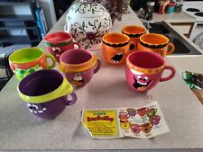 8 Vintage 1970s Pillsbury  Funny Silly Face Plastic Cups Mugs  picture