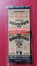 1930's Old American Brand Rye Bourbon Whiskies Matchbook Match Cover picture