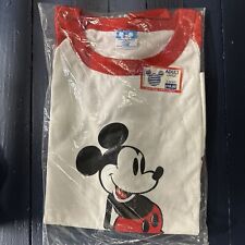 Vintage 80s MICKEY Disneyland White Red Raglan T-Shirt Sealed Original Packaging picture