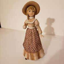 Vintage RR Roman Porcelain Girl Figurine Country Charmers 1982 Tan/Brown picture
