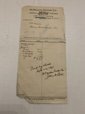 1931 Ford McMahon Motor Company Zearing Iowa Receipt picture