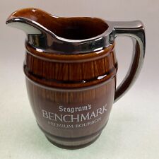Seagram's Benchmark Premium Bourbon Whisky Bar Jug Barrel Shape Vintage picture