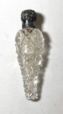 antique 1800's tooled sterling silver cut crystal perfume cologne glass bottle  picture