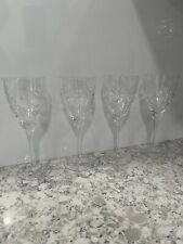 Set Of 4 Four Beautiful Royal Doulton Jasmine Cut Crystal Wine Glasses picture