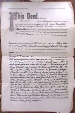 1890 MARYLAND DEED IN FEE SMITH TO BROWN DATED AUG 28 1890  Z4742 picture