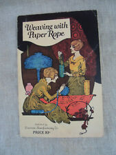 Dennison's Weaving With Paper Rope 1922 Booklet  32 page SB  picture