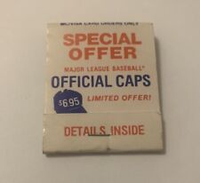 Vintage Major League Baseball Matchbook Ad Full Unstruck Souvenir Official Caps picture