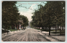 Postcard 1908 Vintage Central Avenue in Waterbury, CT. Dirt Street picture
