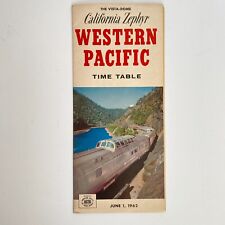 1962 Vista-Dome California Zephyr Western Pacific Railroad Time Table June 1 picture