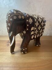 19th Century Anglo-Indian Carved Rosewood and Inlaid Elephant picture