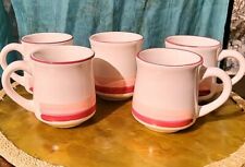 Sunny 21158 Korea Cute Maroon Pink Coral Ringed Vintage Mug Set(5pc) picture