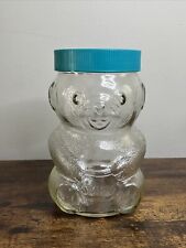 Vintage Glass Skippy Peanut Butter Teddy Bear Jar - 48 Oz 7.5 Inches Tall picture