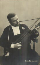 Music Sven Scholander Playing Unusual Guitar Stringed Instrument c1905 RPPC picture