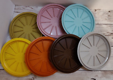 Vintage Tupperware Coasters ~ Set Of 7~ In Harvest Colors & Pastels 1970's Retro picture