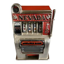 Vintage Mini Slot Machine Toy Gambling Bonanza Bank Metal Nevada 11
