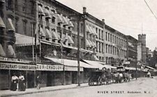 1908 Hoboken NJ River Street Delivery Wagons Vintage Postcard Art Print picture