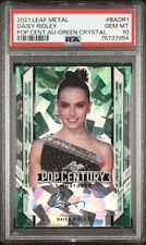 PSA 10 2021 Leaf Metal Pop Century Daisy Ridley Autograph 4/4 Green Crystals picture