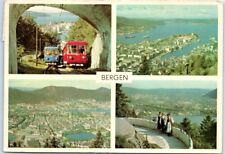 Postcard - Fløybanen and Bergen. Seen from Fløyen - Bergen, Norway picture