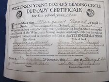 2 1921 Fairview Rural School Primary Reading Circle Certificate Oconto Wisconsin picture